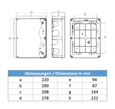 Installationsgehäuse IP67 (210x280x90mm)